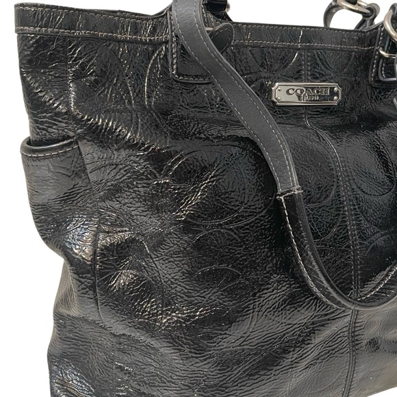 ❤️ Coach Black Patent Leather Gallery North/South Tote F19818 - Picture 3 of 13